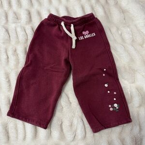 Zara Los Angeles Maroon Sweatpants
